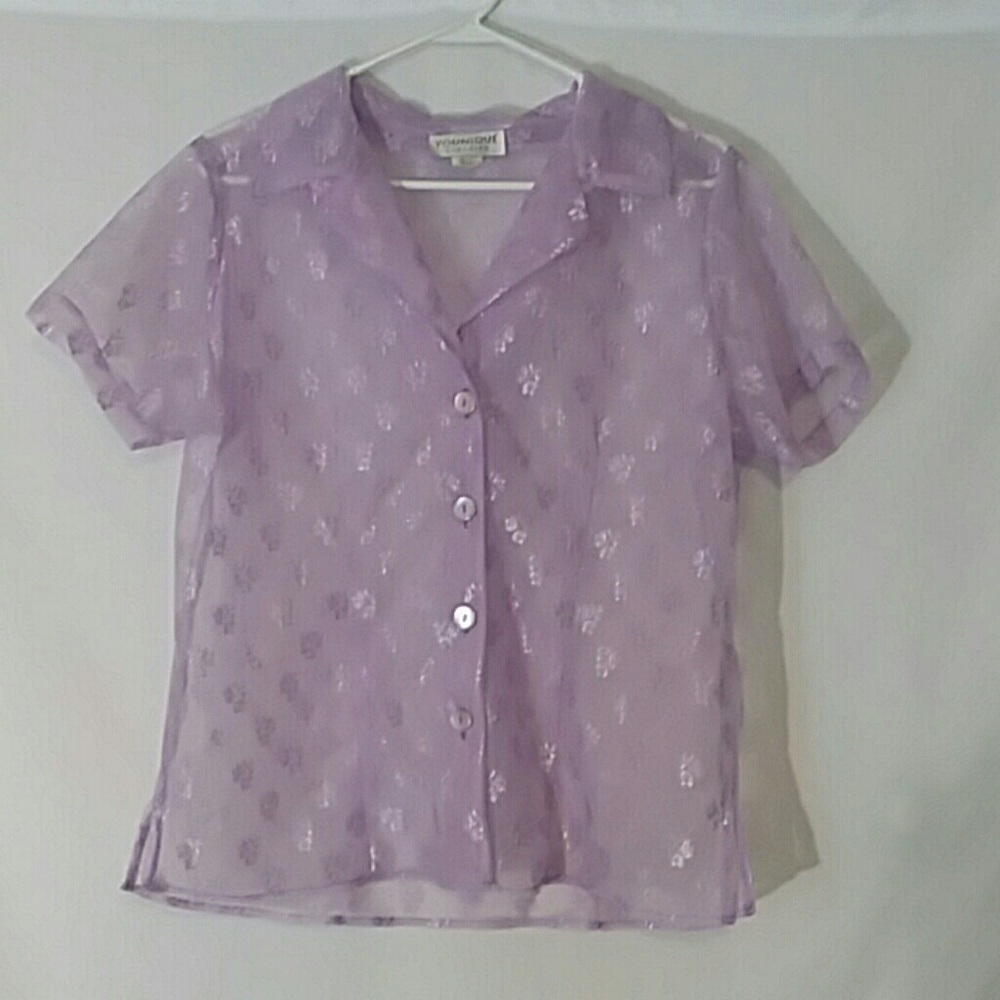 Younique purple sheer blouse 14/16